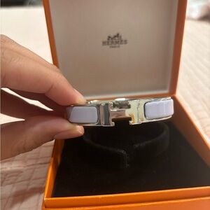 Lilac Hermes Clic Clac Bracelet PM